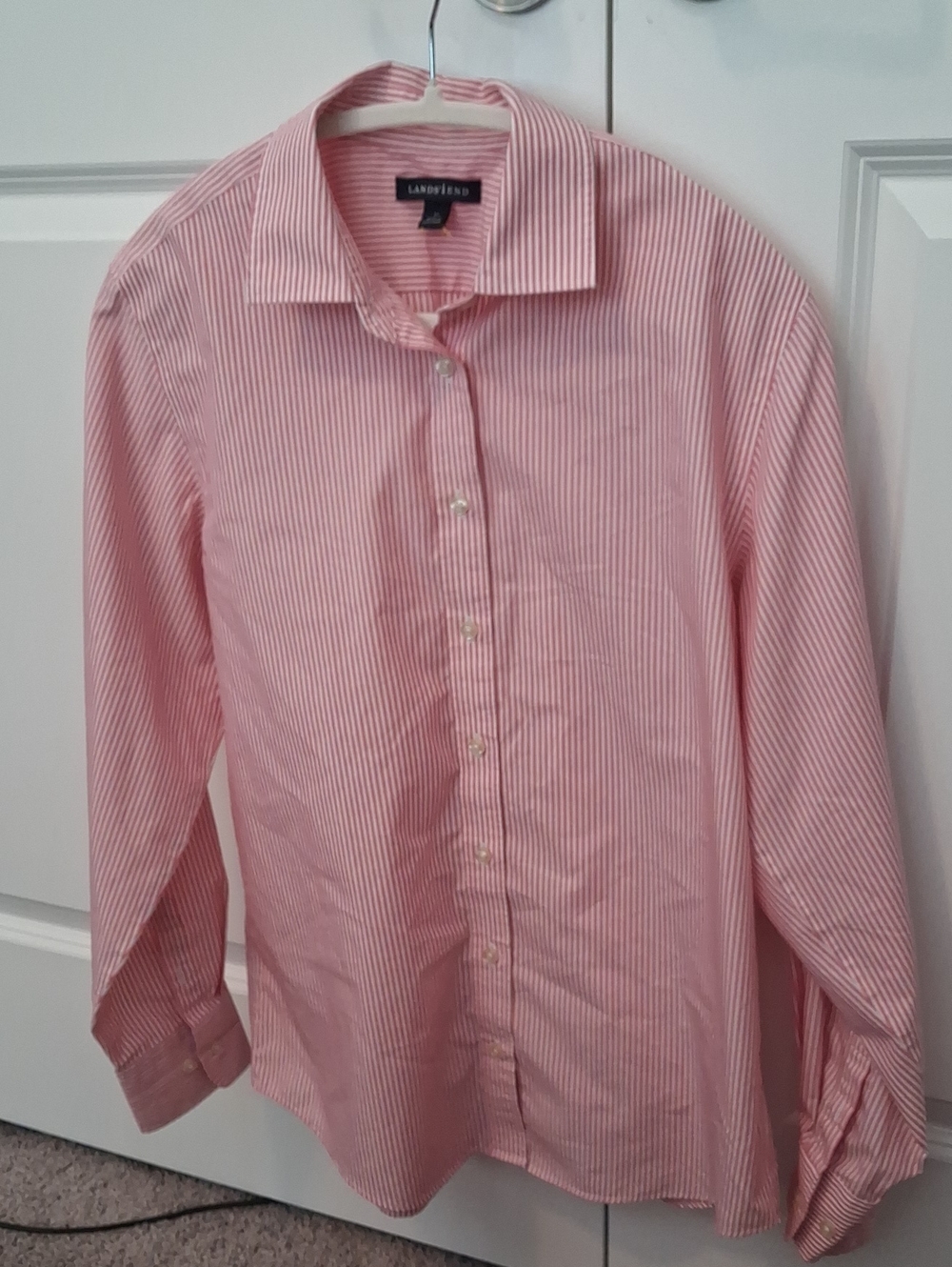 Lands' End Women's Pink Pinstripe Women's shirt
